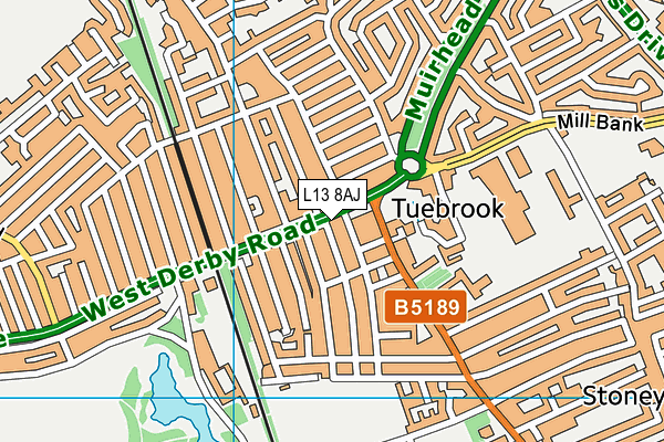 L13 8AJ map - OS VectorMap District (Ordnance Survey) L13 8AJ map - OS VectorMap District (Ordnance Survey)