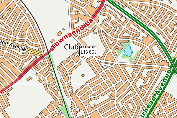 L13 8DJ map - OS VectorMap District (Ordnance Survey) L13 8DJ map - OS VectorMap District (Ordnance Survey)
