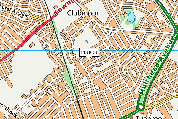 L13 8DS map - OS VectorMap District (Ordnance Survey) L13 8DS map - OS VectorMap District (Ordnance Survey)