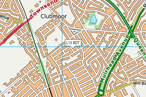 L13 8DT map - OS VectorMap District (Ordnance Survey) L13 8DT map - OS VectorMap District (Ordnance Survey)