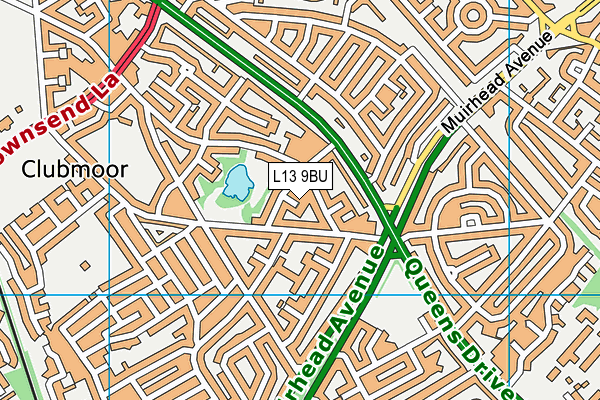 L13 9BU map - OS VectorMap District (Ordnance Survey) L13 9BU map - OS VectorMap District (Ordnance Survey)