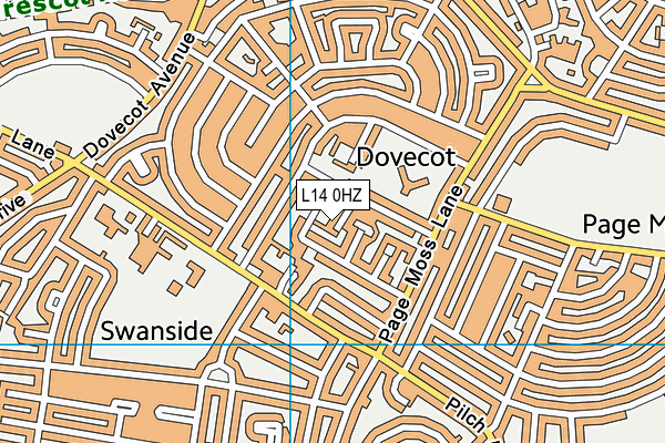 L14 0HZ map - OS VectorMap District (Ordnance Survey) L14 0HZ map - OS VectorMap District (Ordnance Survey)