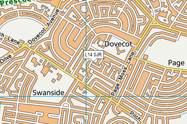 L14 0JR map - OS VectorMap District (Ordnance Survey) L14 0JR map - OS VectorMap District (Ordnance Survey)