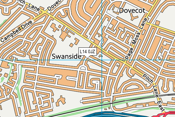 L14 0JZ map - OS VectorMap District (Ordnance Survey)