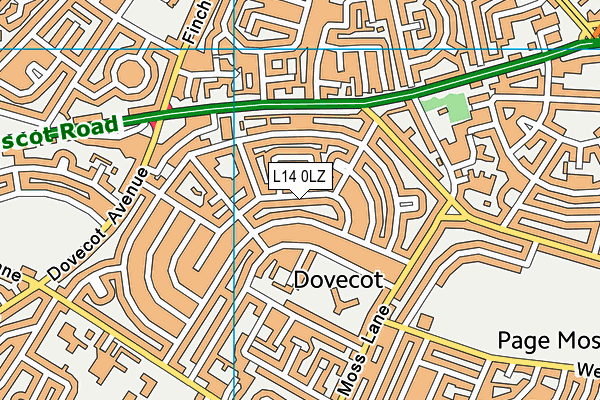 L14 0LZ map - OS VectorMap District (Ordnance Survey) L14 0LZ map - OS VectorMap District (Ordnance Survey)