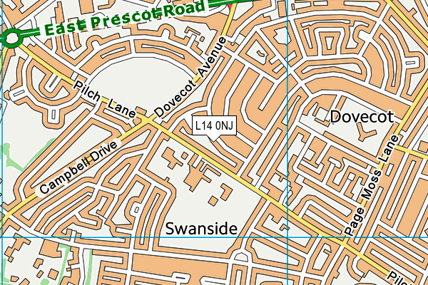 L14 0NJ map - OS VectorMap District (Ordnance Survey) L14 0NJ map - OS VectorMap District (Ordnance Survey)