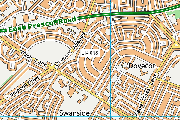 L14 0NS map - OS VectorMap District (Ordnance Survey) L14 0NS map - OS VectorMap District (Ordnance Survey)