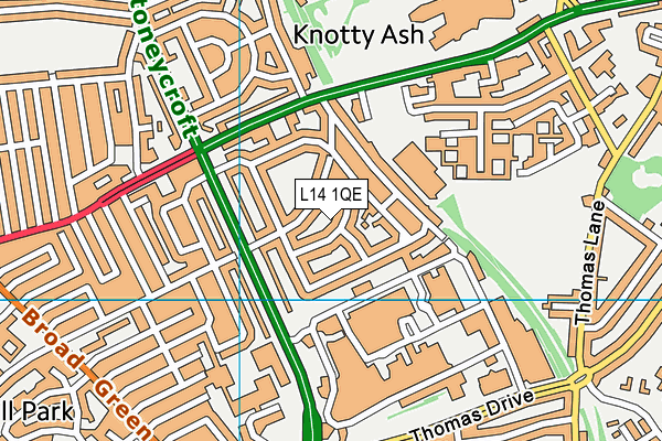 L14 1QE map - OS VectorMap District (Ordnance Survey)