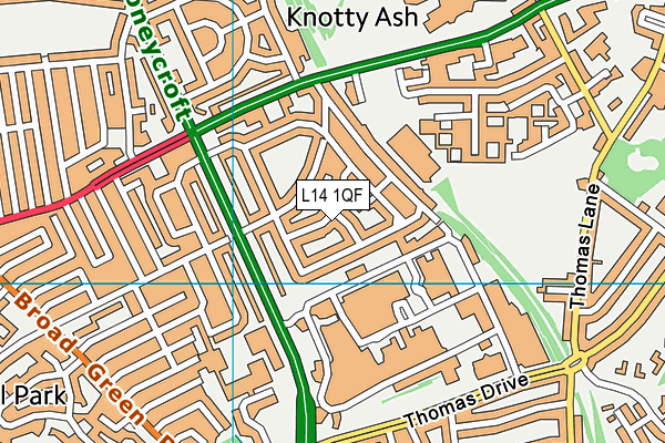 L14 1QF map - OS VectorMap District (Ordnance Survey) L14 1QF map - OS VectorMap District (Ordnance Survey)