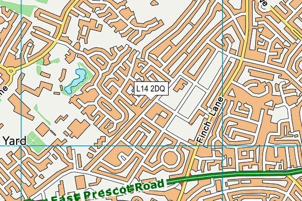 L14 2DQ map - OS VectorMap District (Ordnance Survey) L14 2DQ map - OS VectorMap District (Ordnance Survey)