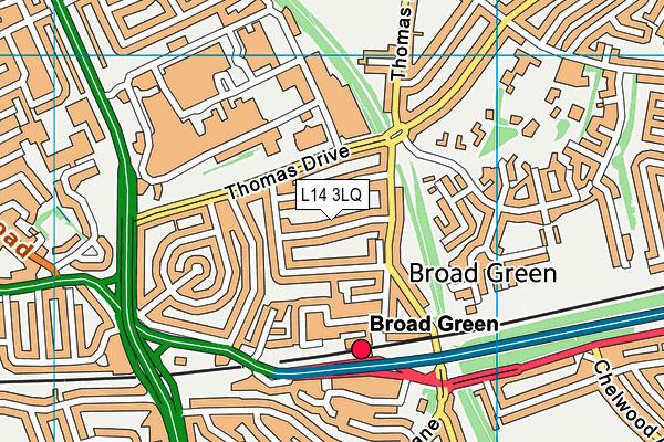 L14 3LQ map - OS VectorMap District (Ordnance Survey) L14 3LQ map - OS VectorMap District (Ordnance Survey)