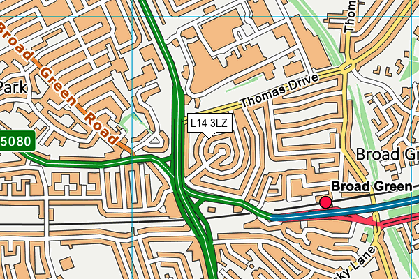 L14 3LZ map - OS VectorMap District (Ordnance Survey)