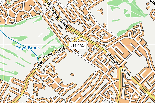 L14 4AQ map - OS VectorMap District (Ordnance Survey) L14 4AQ map - OS VectorMap District (Ordnance Survey)