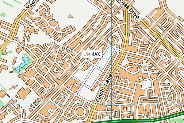 L14 4AX map - OS VectorMap District (Ordnance Survey) L14 4AX map - OS VectorMap District (Ordnance Survey)
