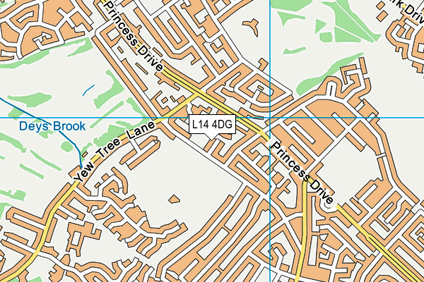 L14 4DG map - OS VectorMap District (Ordnance Survey) L14 4DG map - OS VectorMap District (Ordnance Survey)