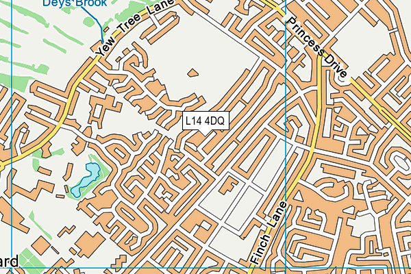 L14 4DQ map - OS VectorMap District (Ordnance Survey) L14 4DQ map - OS VectorMap District (Ordnance Survey)
