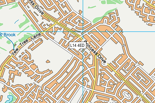 L14 4ED map - OS VectorMap District (Ordnance Survey) L14 4ED map - OS VectorMap District (Ordnance Survey)