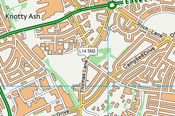 L14 5NS map - OS VectorMap District (Ordnance Survey) L14 5NS map - OS VectorMap District (Ordnance Survey)