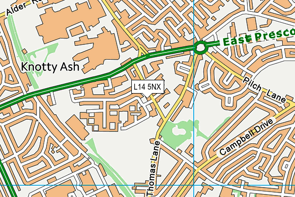 L14 5NX map - OS VectorMap District (Ordnance Survey) L14 5NX map - OS VectorMap District (Ordnance Survey)