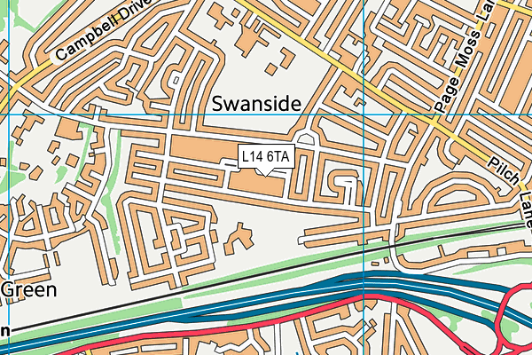L14 6TA map - OS VectorMap District (Ordnance Survey) L14 6TA map - OS VectorMap District (Ordnance Survey)