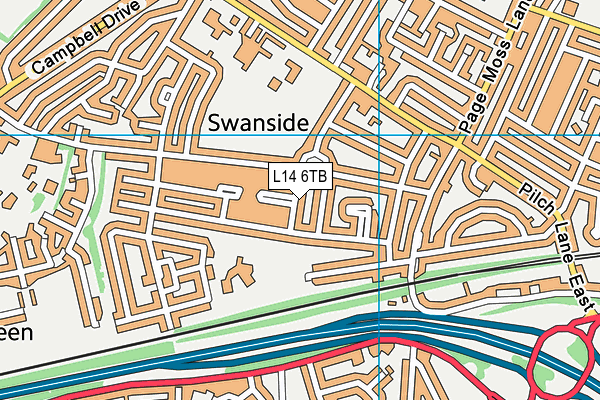 L14 6TB map - OS VectorMap District (Ordnance Survey)