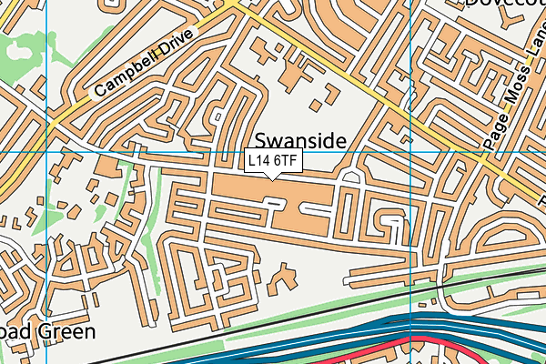 L14 6TF map - OS VectorMap District (Ordnance Survey) L14 6TF map - OS VectorMap District (Ordnance Survey)