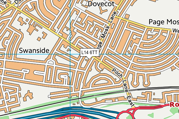 L14 6TT map - OS VectorMap District (Ordnance Survey)