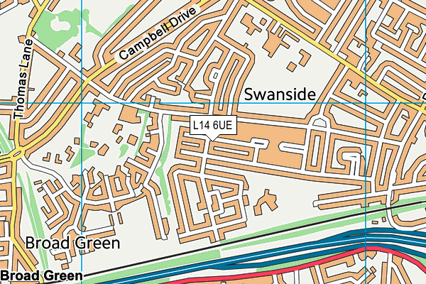 L14 6UE map - OS VectorMap District (Ordnance Survey)