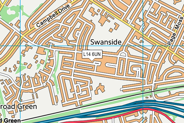 L14 6UN map - OS VectorMap District (Ordnance Survey) L14 6UN map - OS VectorMap District (Ordnance Survey)