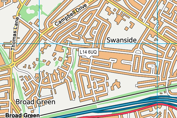 L14 6UQ map - OS VectorMap District (Ordnance Survey) L14 6UQ map - OS VectorMap District (Ordnance Survey)