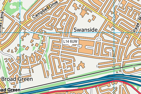 L14 6UW map - OS VectorMap District (Ordnance Survey)