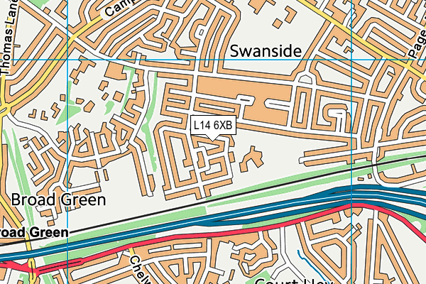 L14 6XB map - OS VectorMap District (Ordnance Survey) L14 6XB map - OS VectorMap District (Ordnance Survey)