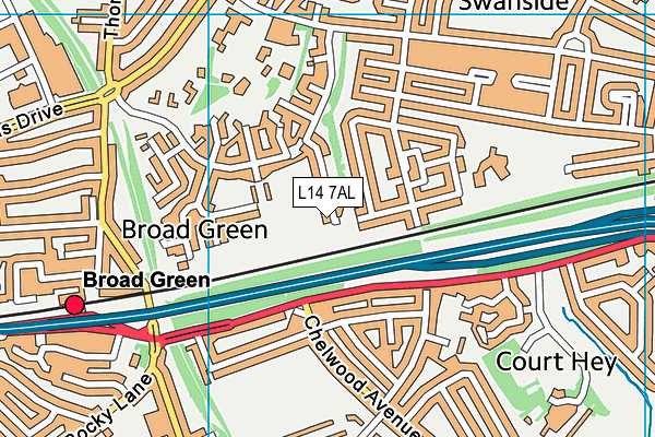L14 7AL map - OS VectorMap District (Ordnance Survey) L14 7AL map - OS VectorMap District (Ordnance Survey)