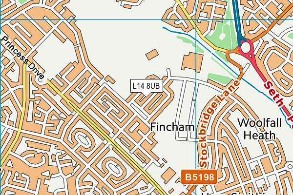 L14 8UB map - OS VectorMap District (Ordnance Survey) L14 8UB map - OS VectorMap District (Ordnance Survey)