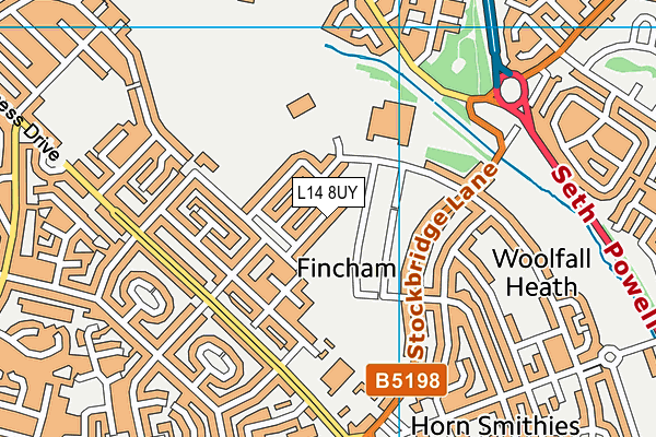 L14 8UY map - OS VectorMap District (Ordnance Survey)