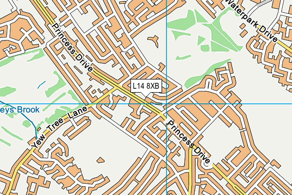L14 8XB map - OS VectorMap District (Ordnance Survey) L14 8XB map - OS VectorMap District (Ordnance Survey)