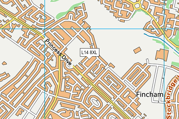 L14 8XL map - OS VectorMap District (Ordnance Survey) L14 8XL map - OS VectorMap District (Ordnance Survey)