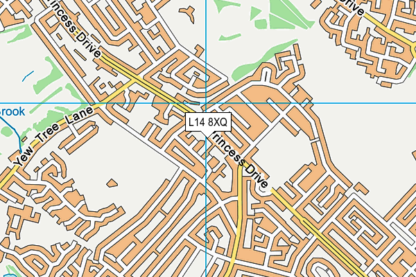 L14 8XQ map - OS VectorMap District (Ordnance Survey) L14 8XQ map - OS VectorMap District (Ordnance Survey)