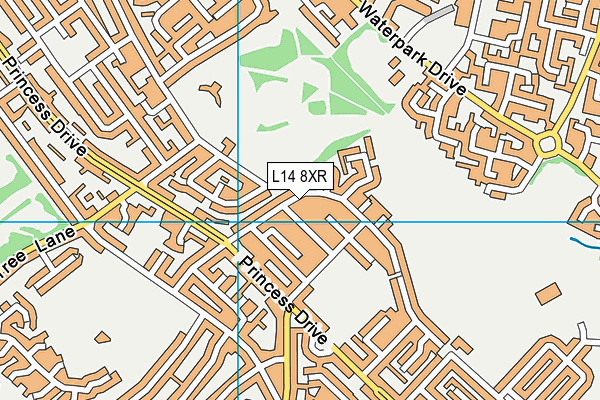 L14 8XR map - OS VectorMap District (Ordnance Survey) L14 8XR map - OS VectorMap District (Ordnance Survey)