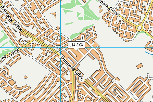L14 8XX map - OS VectorMap District (Ordnance Survey) L14 8XX map - OS VectorMap District (Ordnance Survey)