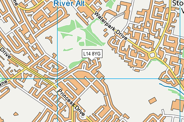 L14 8YG map - OS VectorMap District (Ordnance Survey) L14 8YG map - OS VectorMap District (Ordnance Survey)
