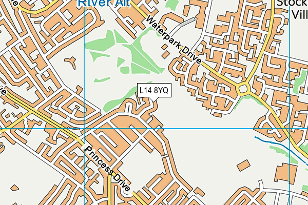 L14 8YQ map - OS VectorMap District (Ordnance Survey) L14 8YQ map - OS VectorMap District (Ordnance Survey)