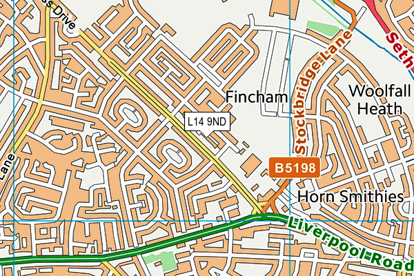 L14 9ND map - OS VectorMap District (Ordnance Survey) L14 9ND map - OS VectorMap District (Ordnance Survey)