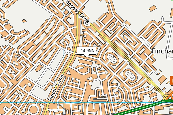 L14 9NN map - OS VectorMap District (Ordnance Survey) L14 9NN map - OS VectorMap District (Ordnance Survey)