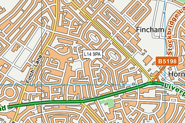 L14 9PA map - OS VectorMap District (Ordnance Survey) L14 9PA map - OS VectorMap District (Ordnance Survey)