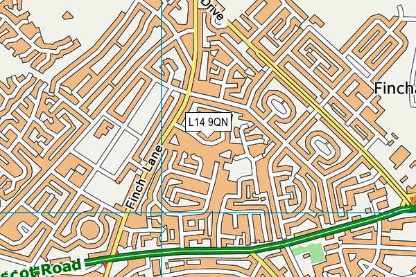 L14 9QN map - OS VectorMap District (Ordnance Survey) L14 9QN map - OS VectorMap District (Ordnance Survey)