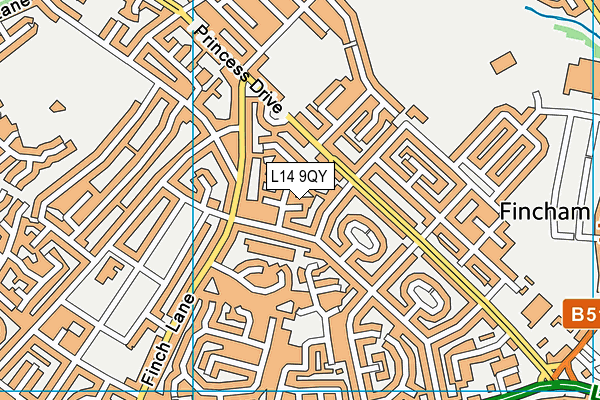 L14 9QY map - OS VectorMap District (Ordnance Survey) L14 9QY map - OS VectorMap District (Ordnance Survey)
