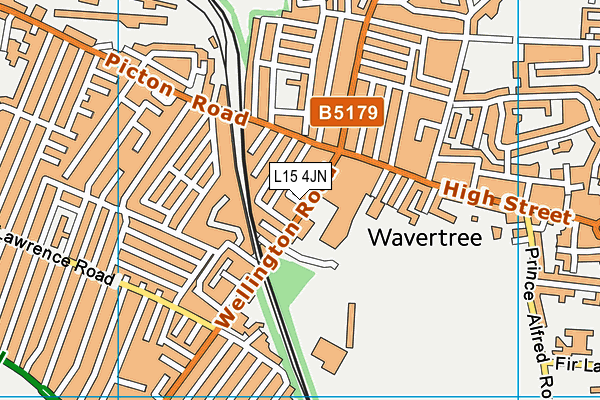 L15 4JN map - OS VectorMap District (Ordnance Survey) L15 4JN map - OS VectorMap District (Ordnance Survey)