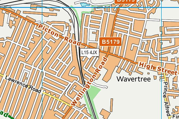 L15 4JX map - OS VectorMap District (Ordnance Survey) L15 4JX map - OS VectorMap District (Ordnance Survey)