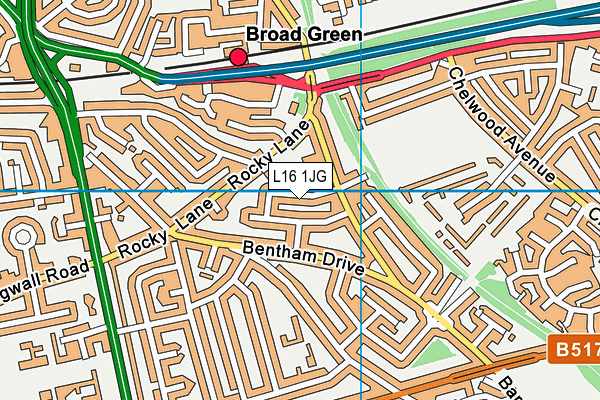 L16 1JG map - OS VectorMap District (Ordnance Survey) L16 1JG map - OS VectorMap District (Ordnance Survey)
